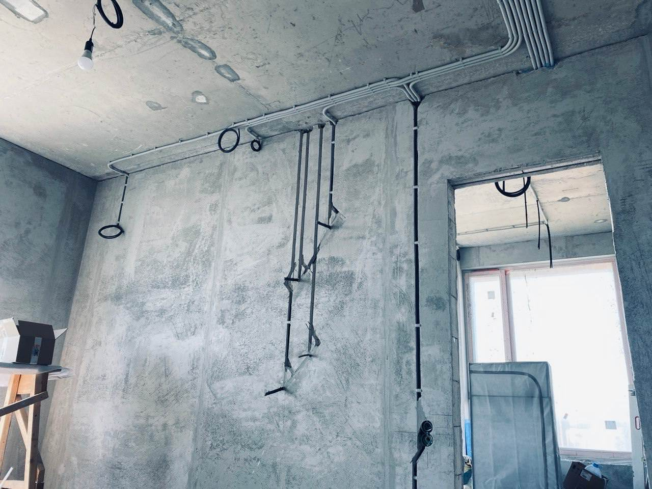 ЖК EVER электромонтаж в 2-х комнатной квартире 68m2