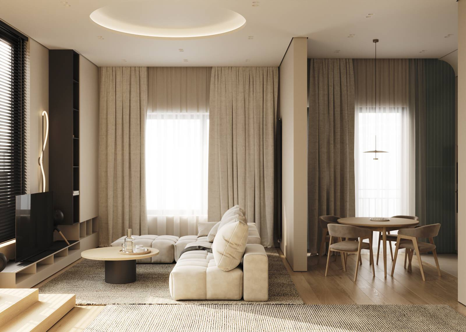Интерьер 2х комнатной квартиры, 60 м2, джапанди
