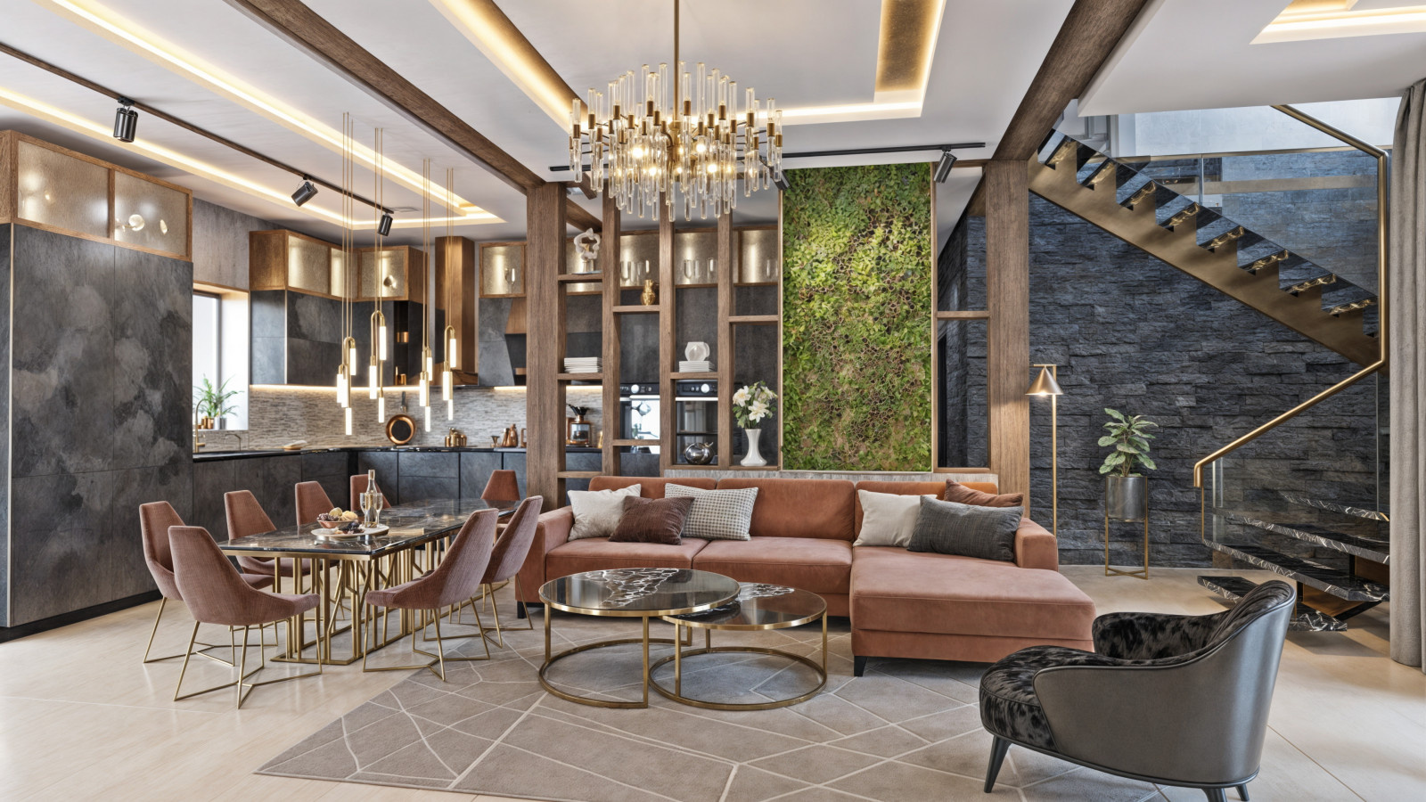 Living room in River house