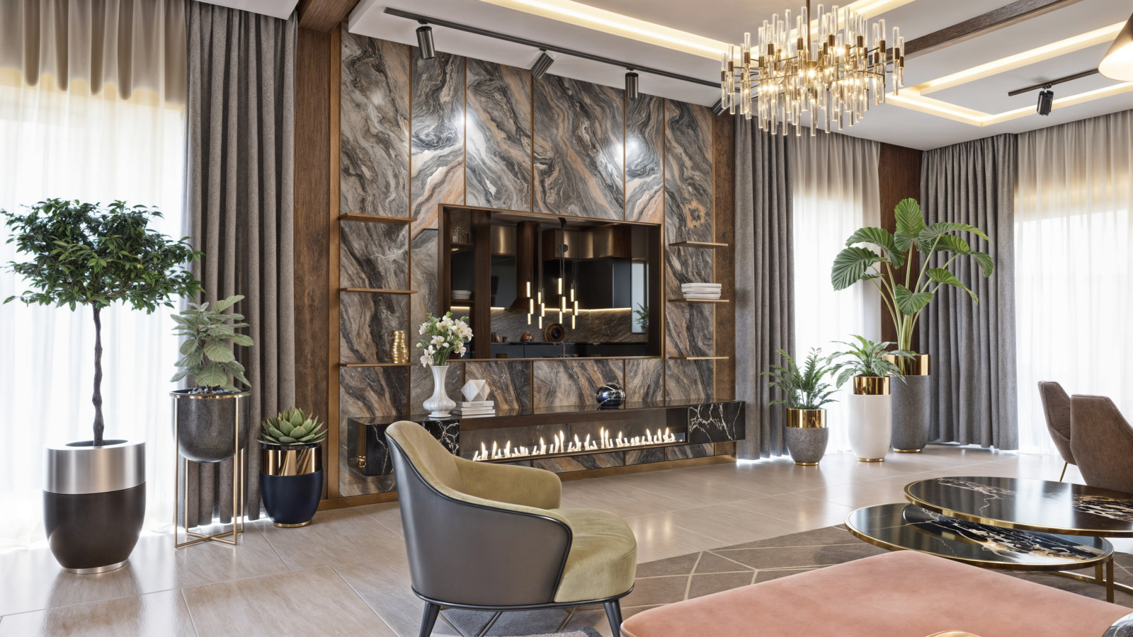 Living room in River house