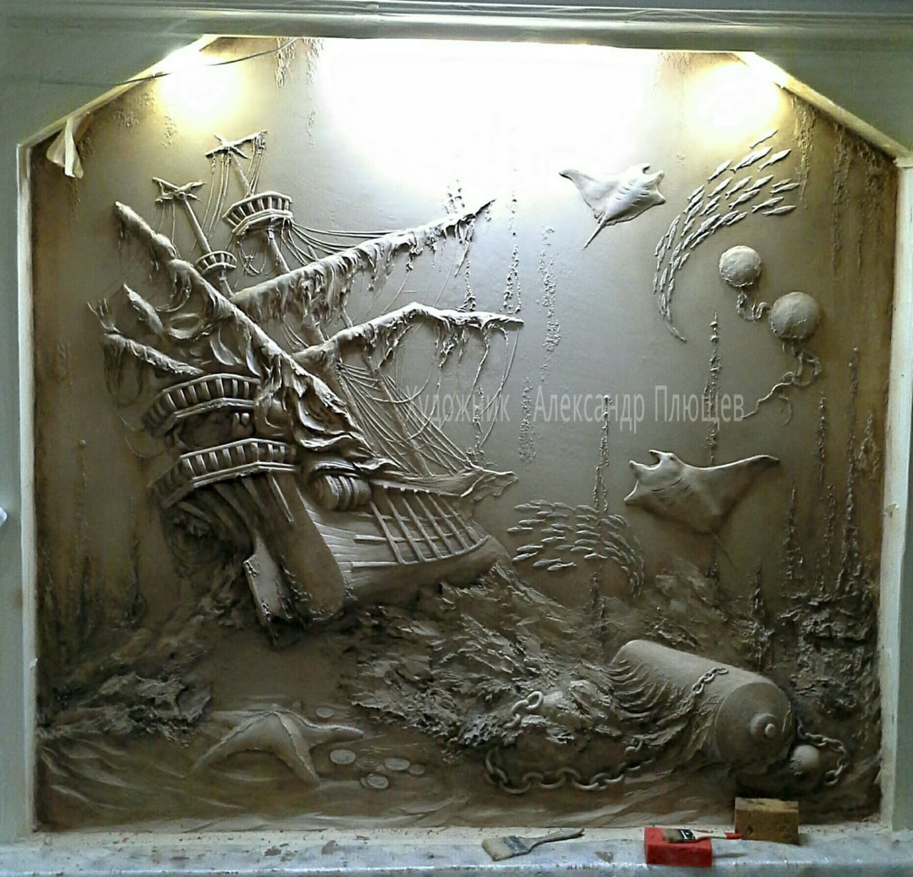 Интерьерная картина барельеф