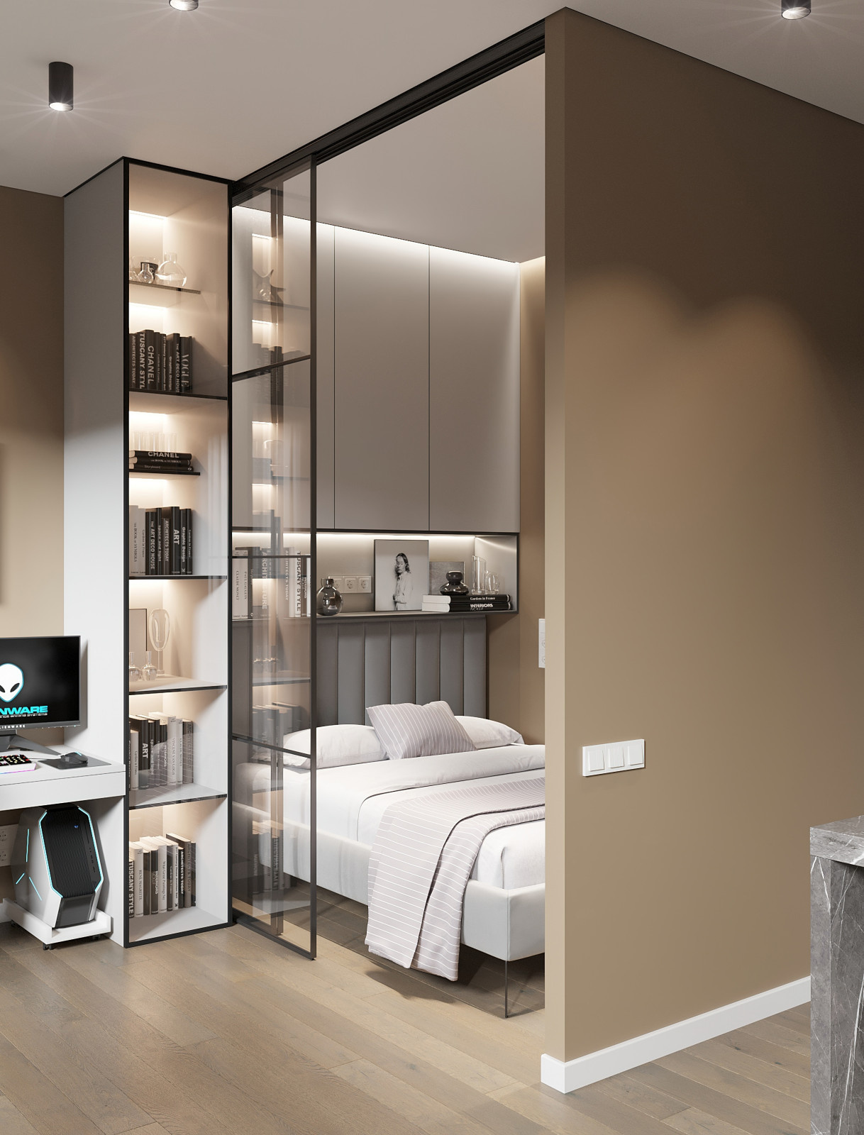 Современный интерьер для молодой семьи в квартире 36 м²