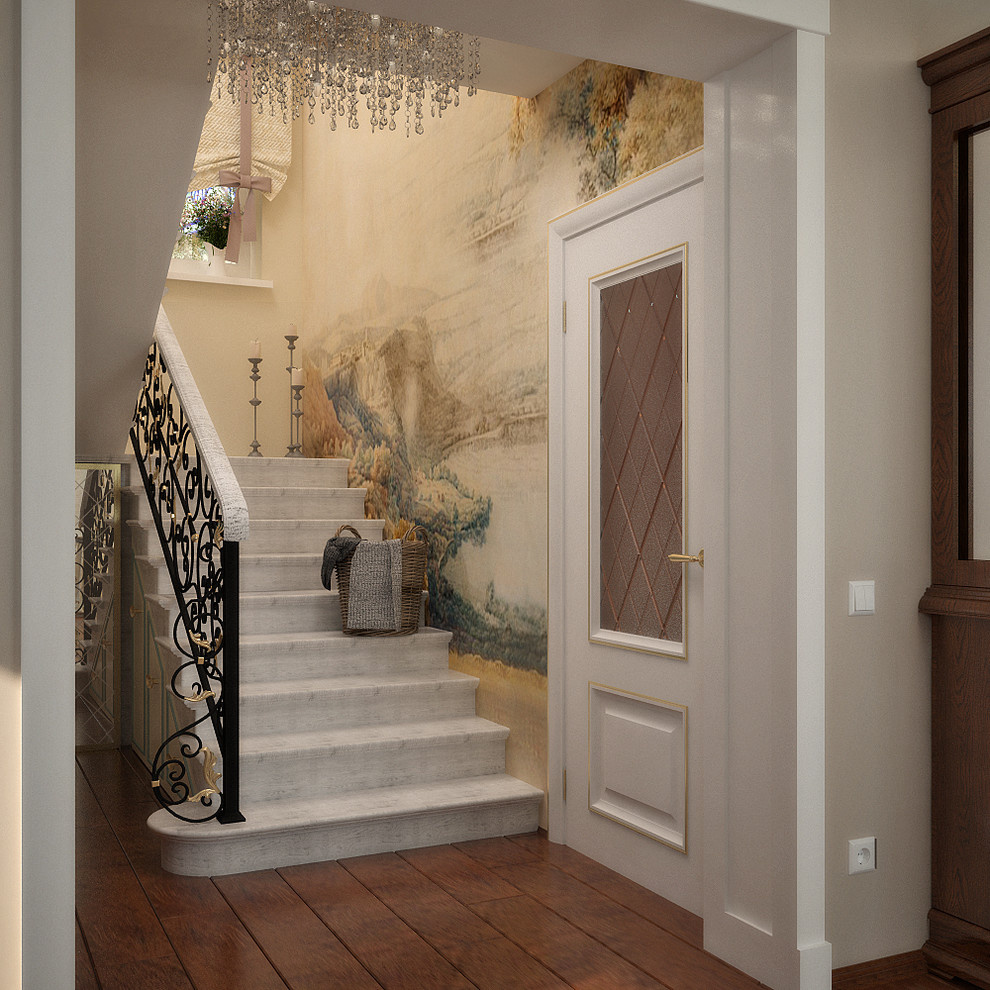 Neoclassic in living room interior design 3D vizualisation