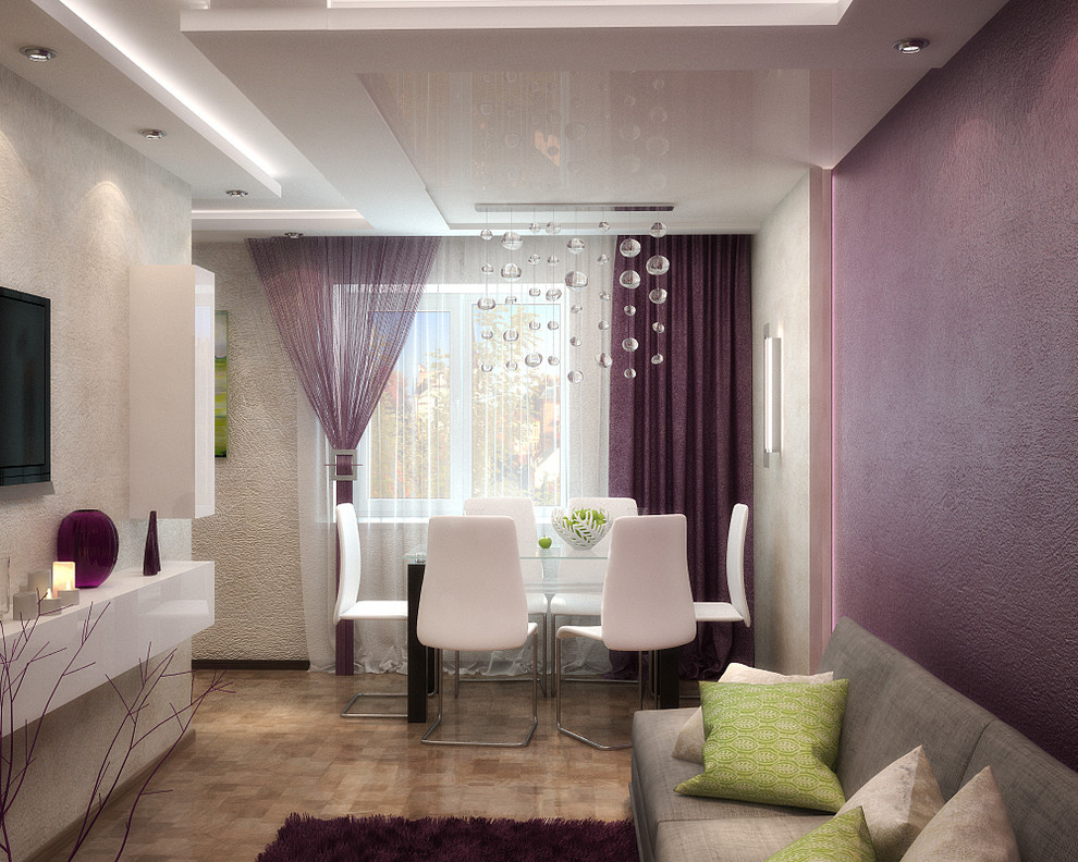Bright and brave colors in interior design - 3D visualization