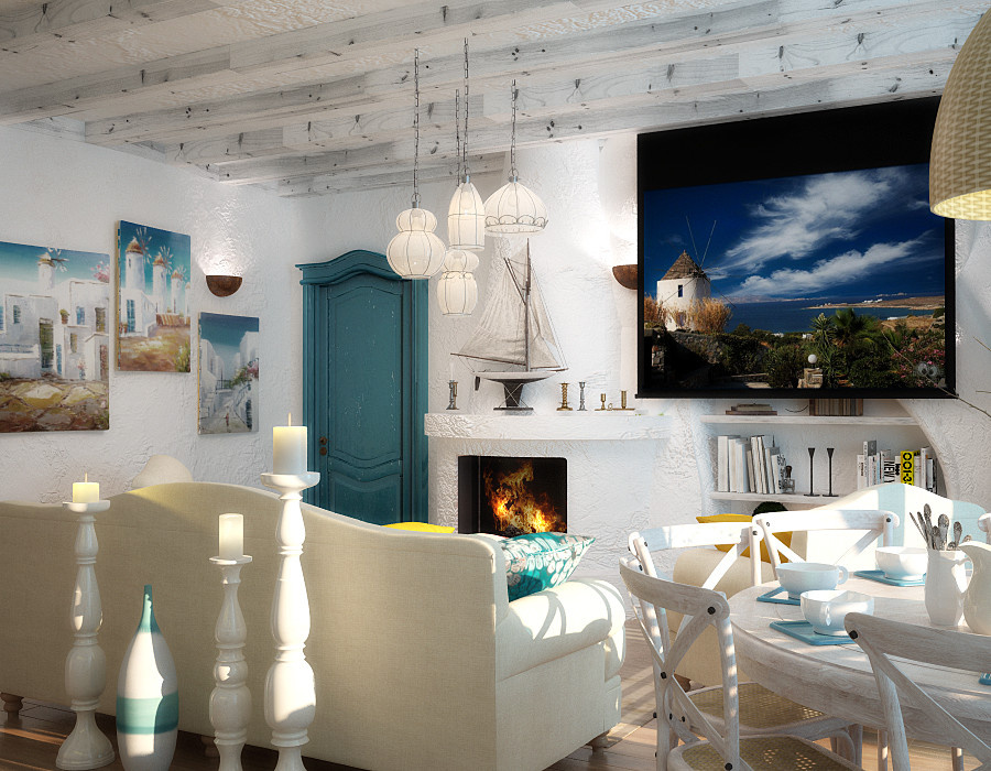 Turquoise interior design - 3D visualization