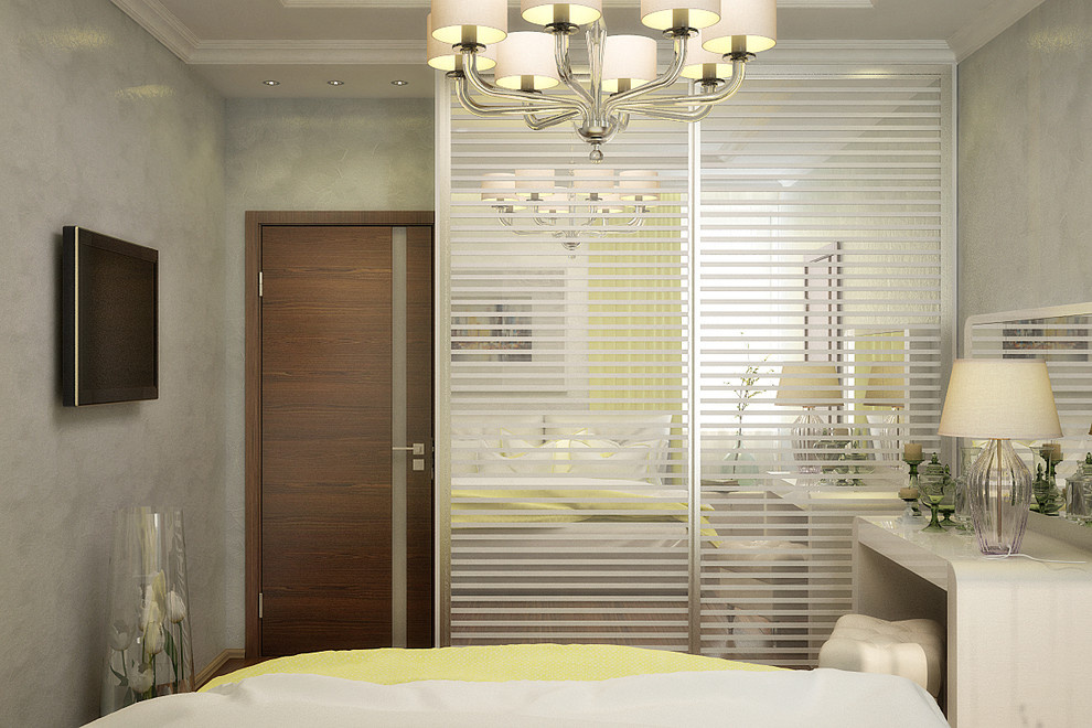 Bedroom, hall and home office in neoclassical style