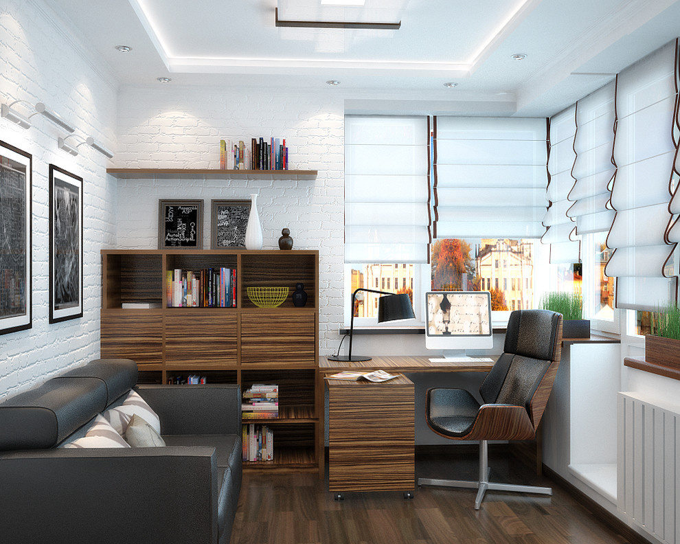 Bedroom, hall and home office in neoclassical style