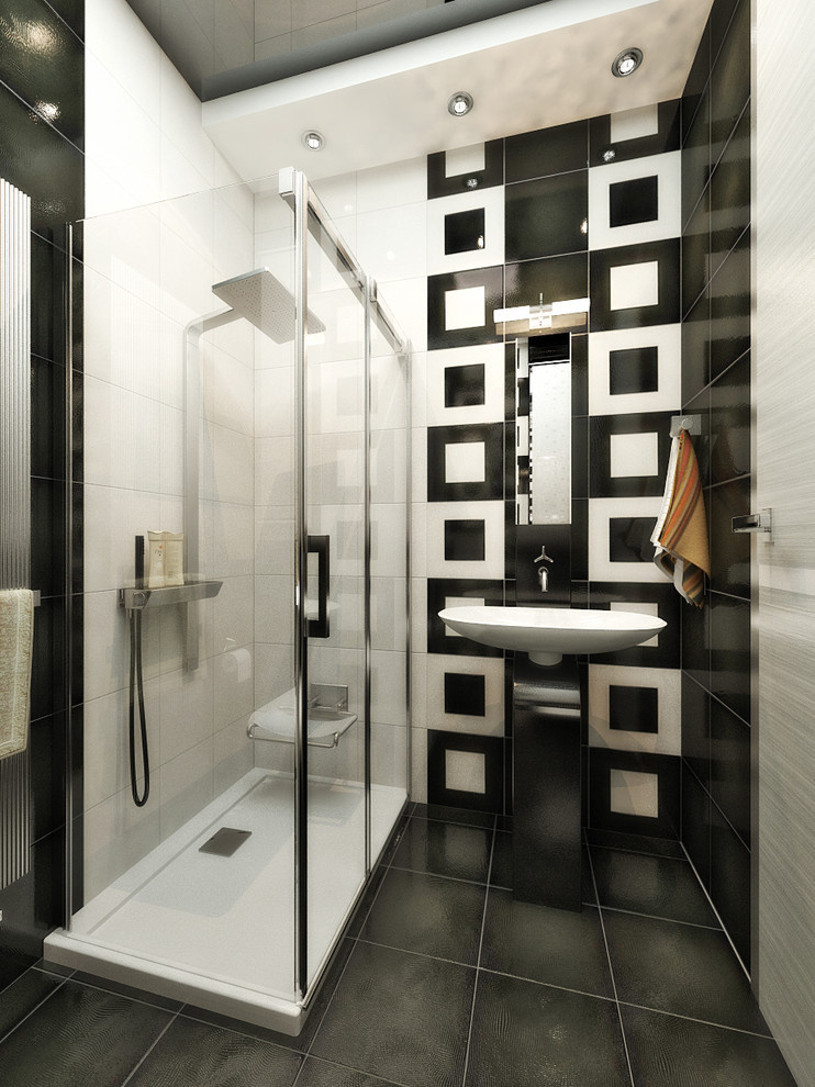 Black and white in bathroom design