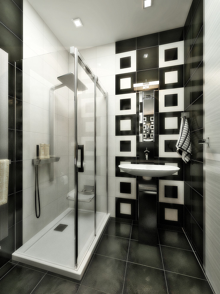 Black and white in bathroom design