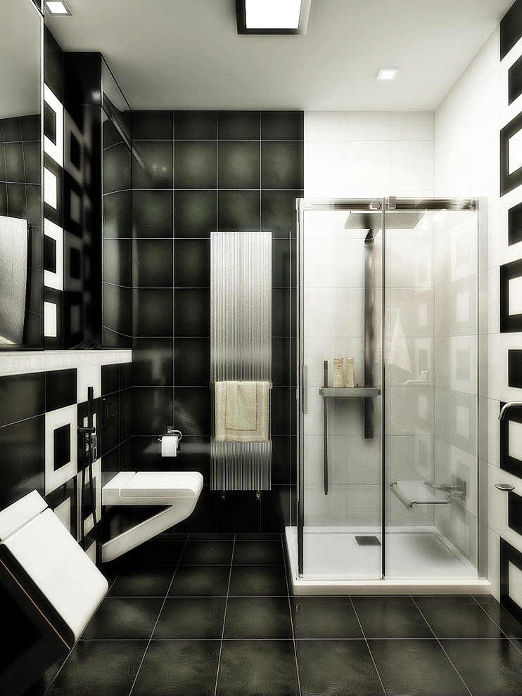 Black and white in bathroom design