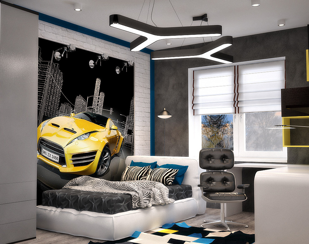 Teen bedroom in high tech style - 3D vizualisation