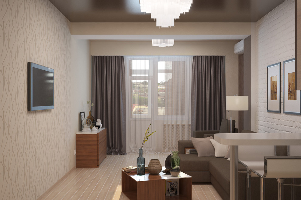 Minimalist style apartment interior in Sevastopol