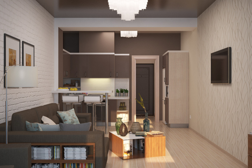 Minimalist style apartment interior in Sevastopol