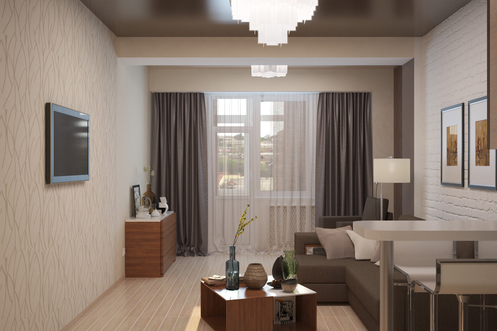 Minimalist style apartment interior in Sevastopol