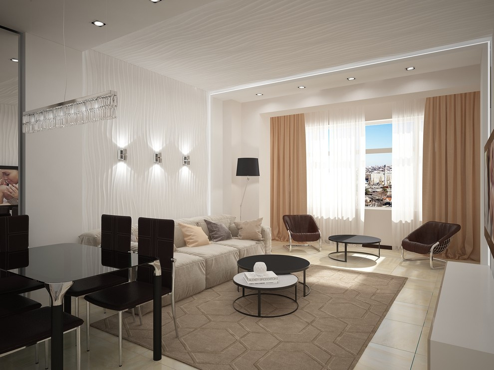 Living room + kitchen