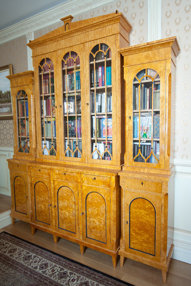 Bespoke karelian birch Russian Empire bookcase