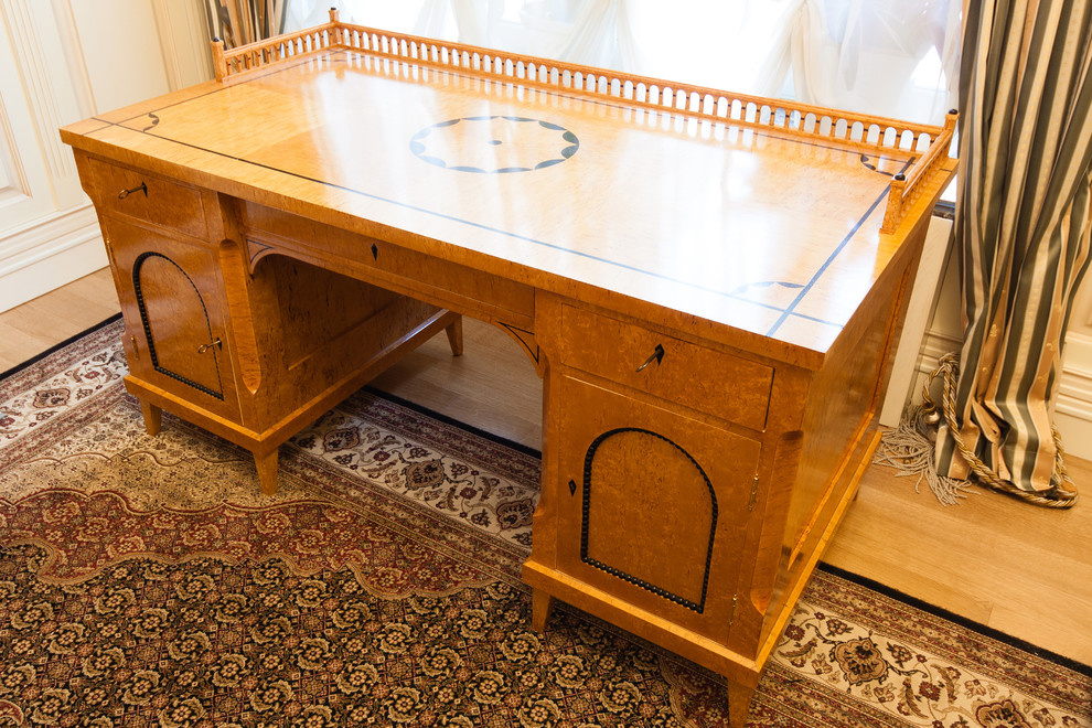 Bespoke karelian birch Russian Empire desk