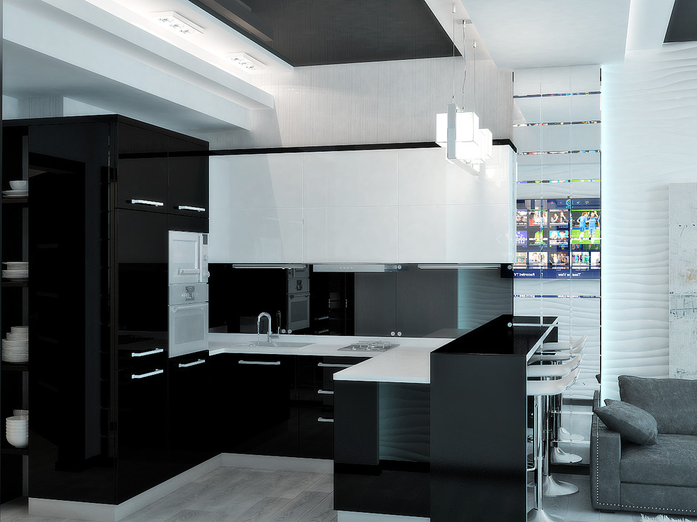 Contemporary apartment design in minimalistic style