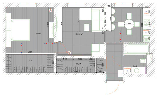 КВАРТИРА-СТУДИЯ 61,17 M2, В СТИЛЕ ПОП-АРТ НА САВВИНСКОЙ НАБ.