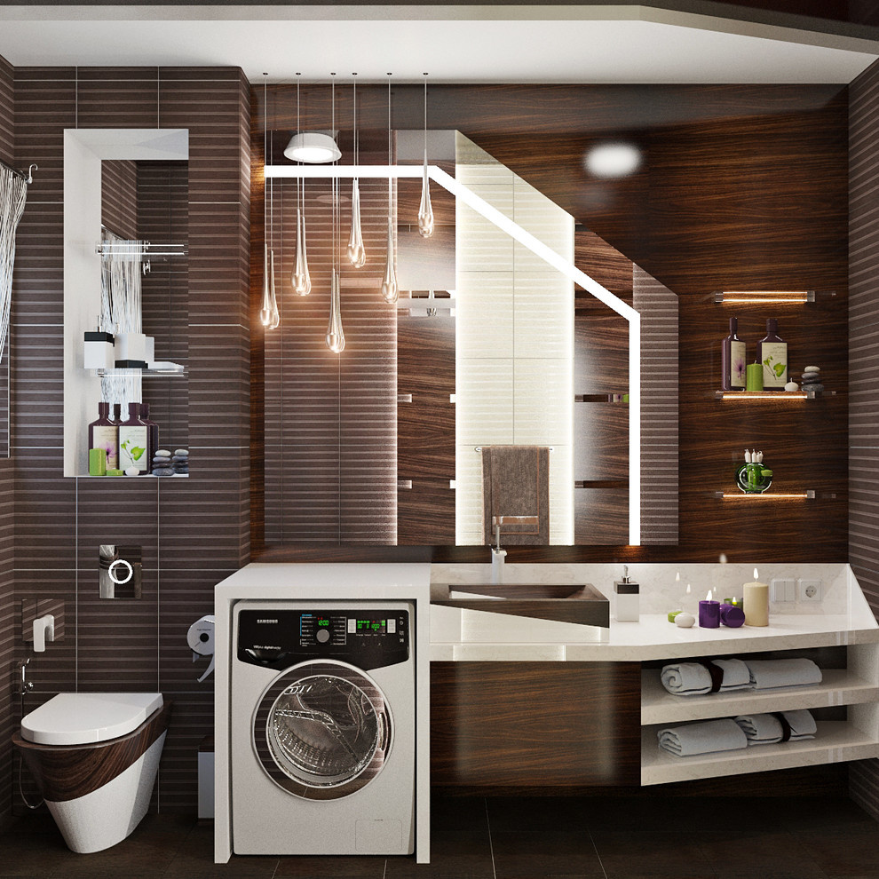 Chocolate bathroom interior