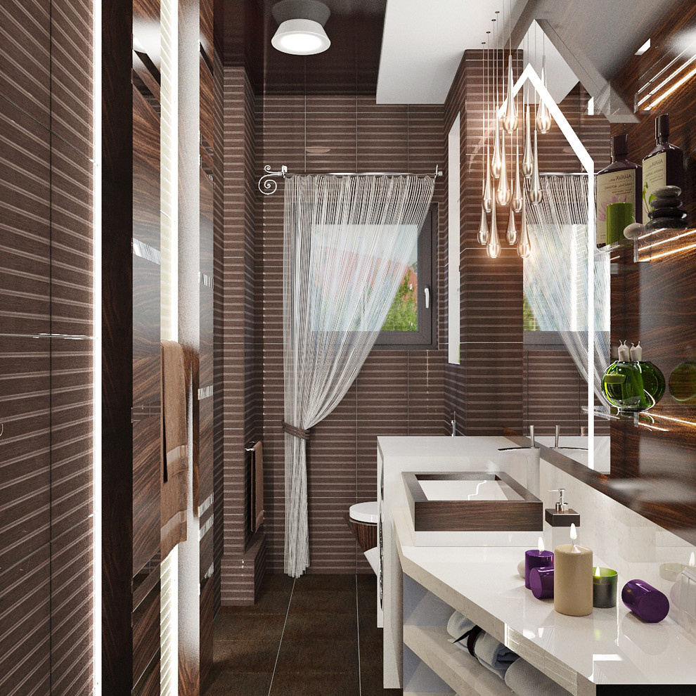 Chocolate bathroom interior