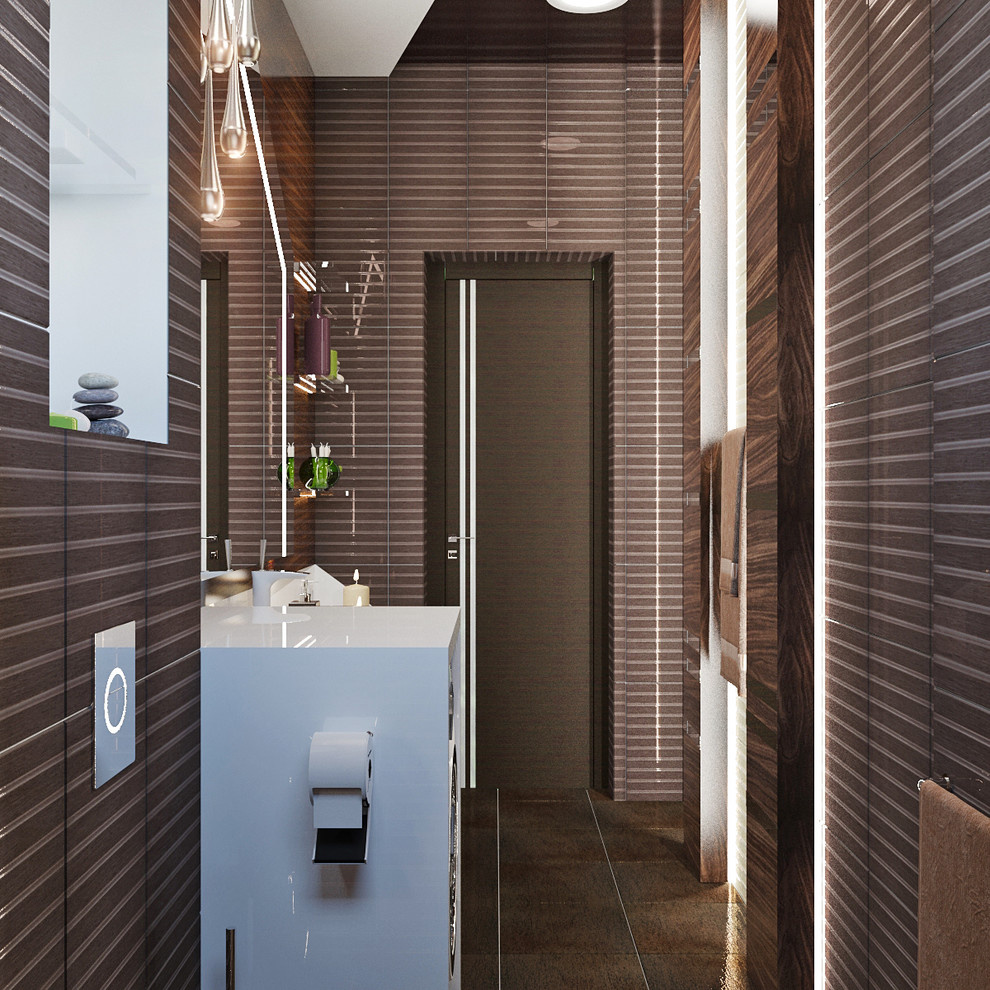 Chocolate bathroom interior