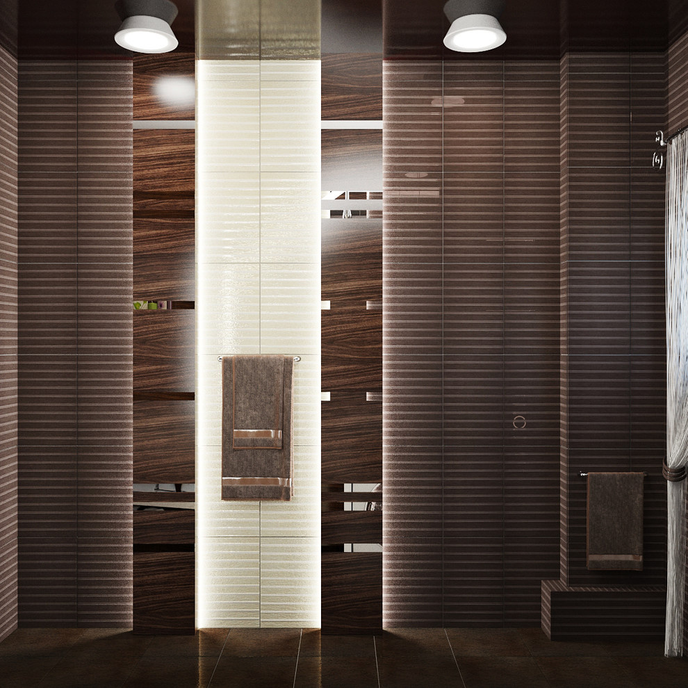 Chocolate bathroom interior
