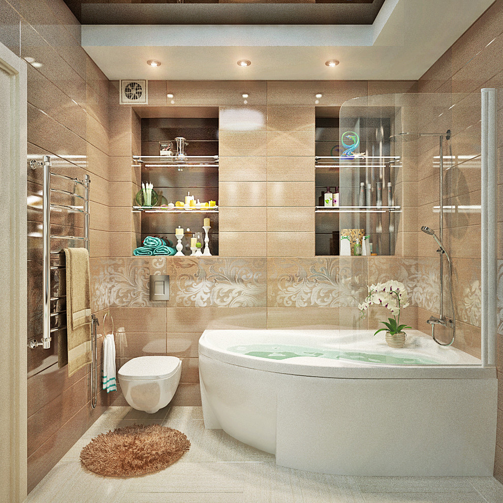 Soft vs fresh bathroom design in contemporary style