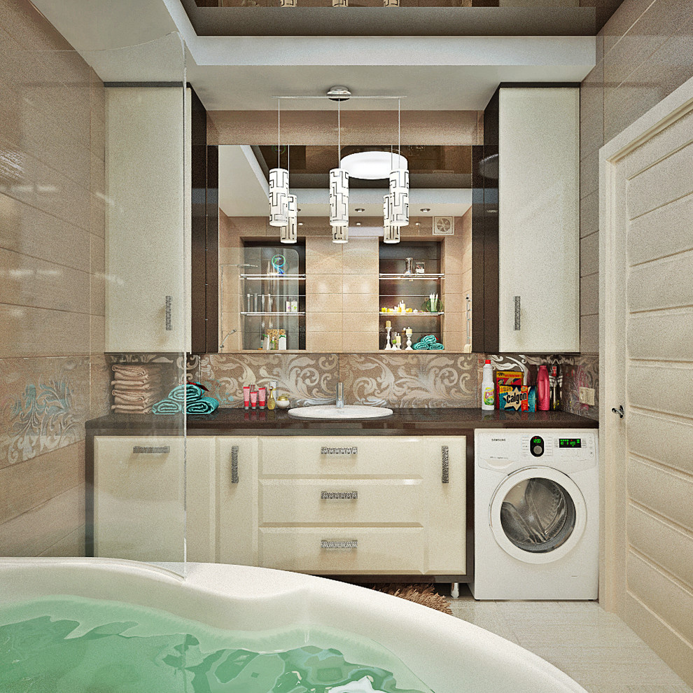 Soft vs fresh bathroom design in contemporary style