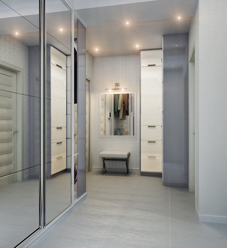Glamorous kitchen and elegant entrance hall