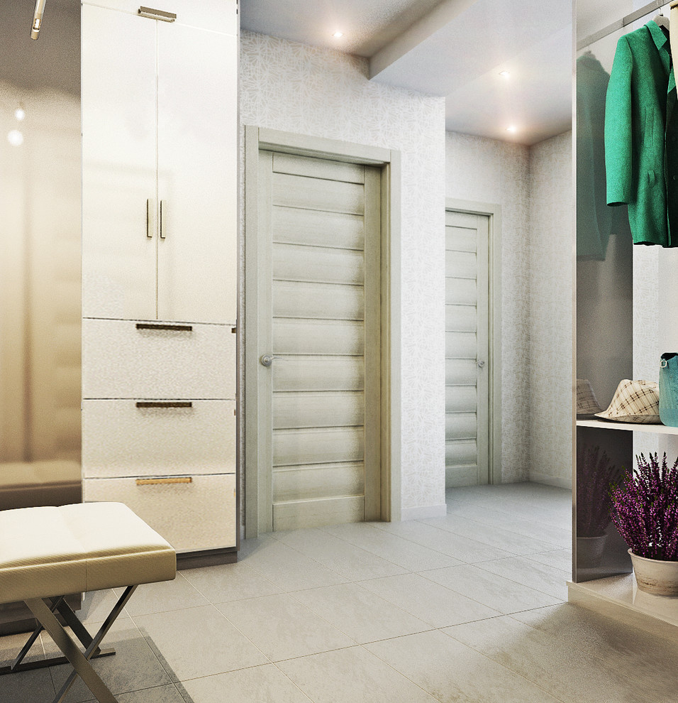Glamorous kitchen and elegant entrance hall