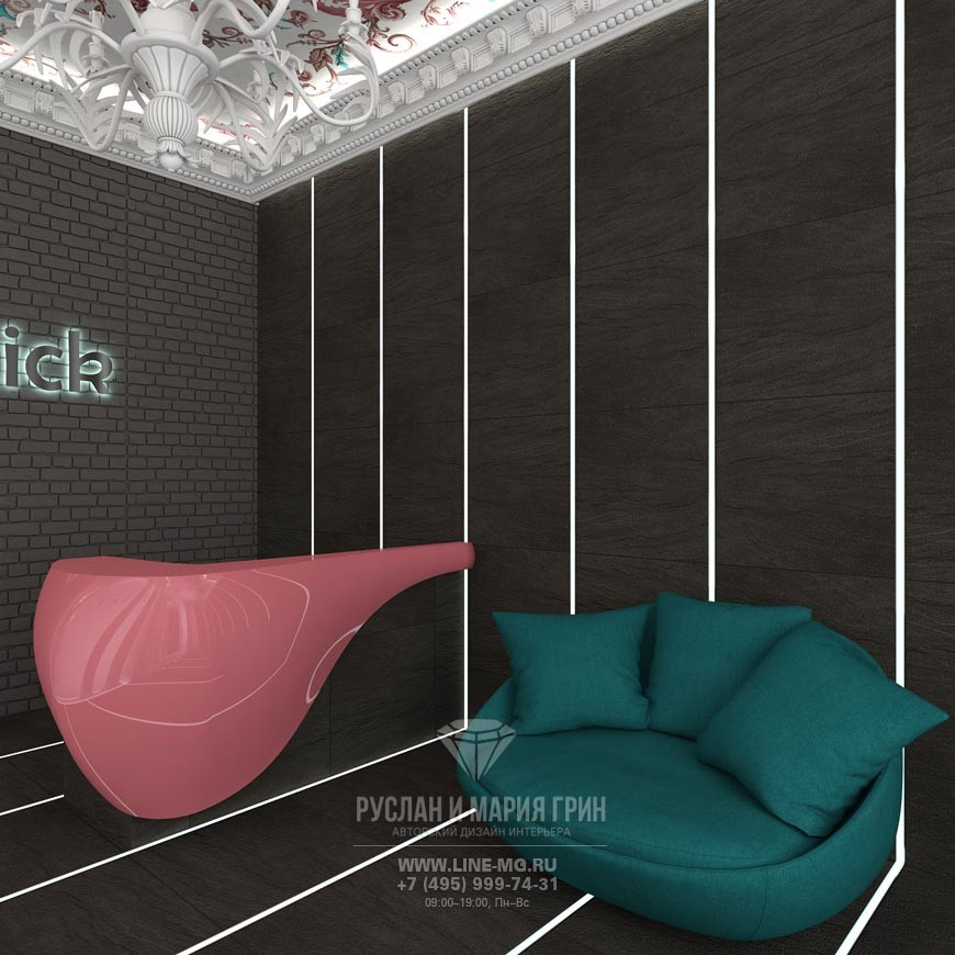 ДИЗАЙН ФУТУРИСТИЧЕСКОГО САЛОНА КРАСОТЫ «LIPSTICK»
