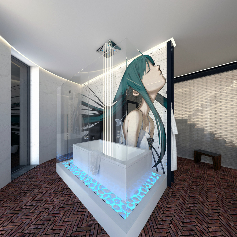 Ванная комната в стиле Loft с граффити