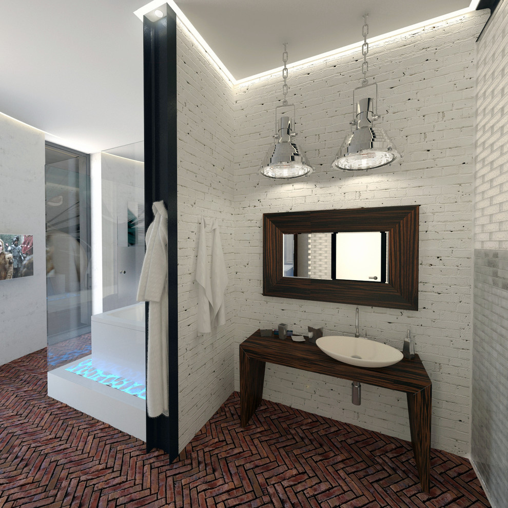 Ванная комната в стиле Loft с граффити