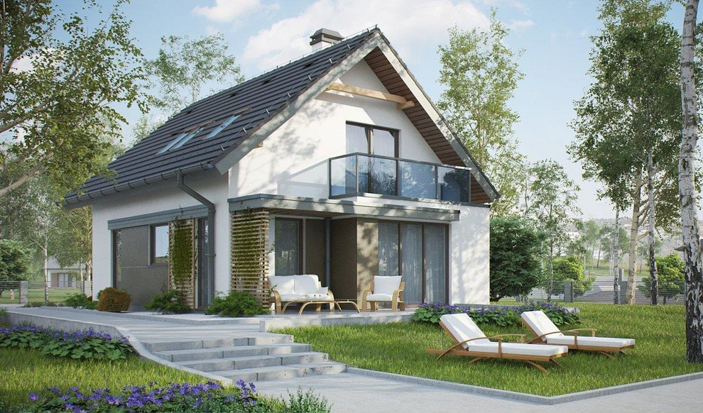 Каркасный дом с использованием каменных панелей