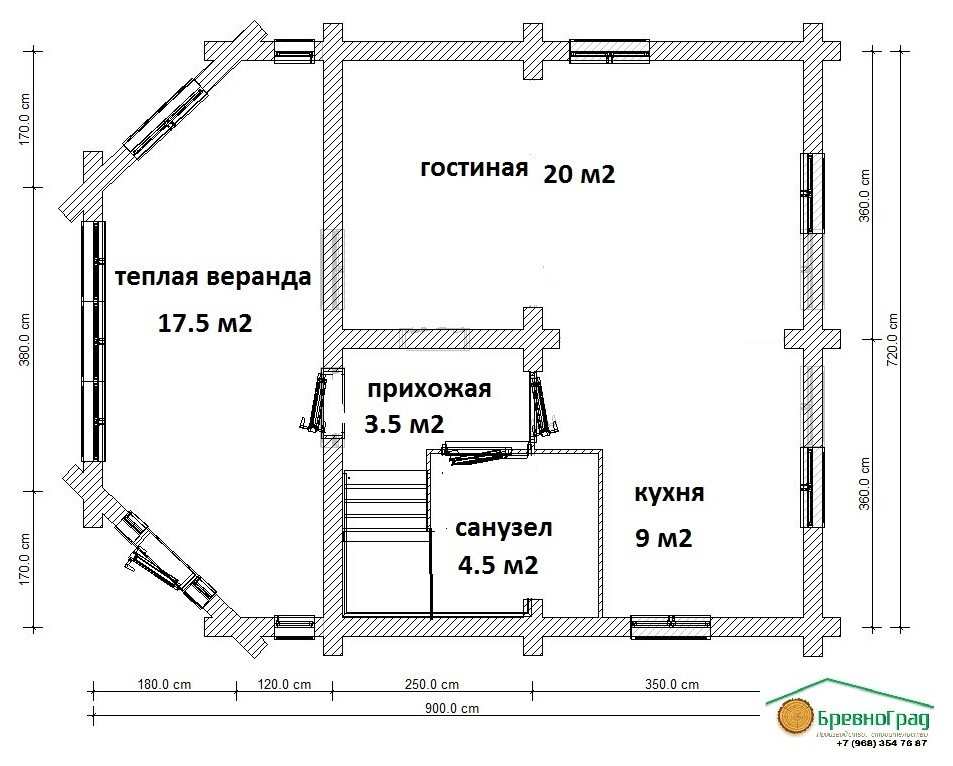 Дом из бревна СК-90
