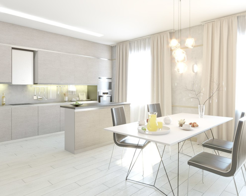 Проект гостиной в стиле NY chic в перламутровых тонах от команды Artmore, 2015