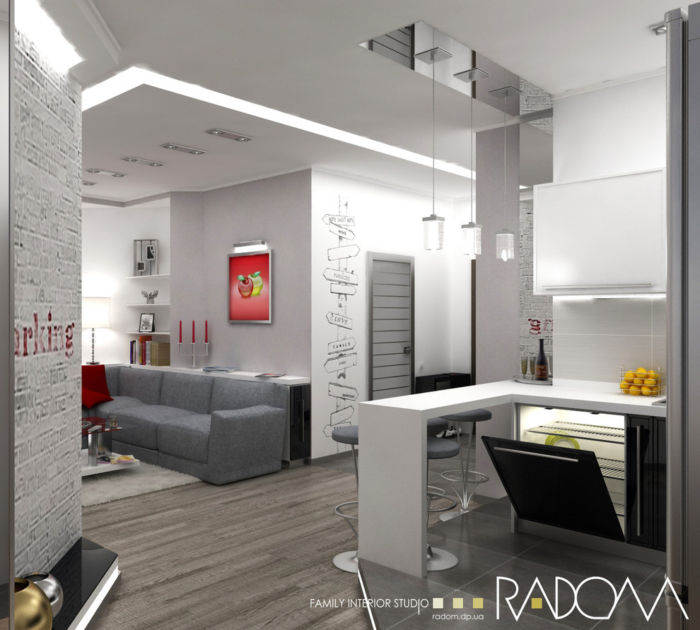 Loft gray living room