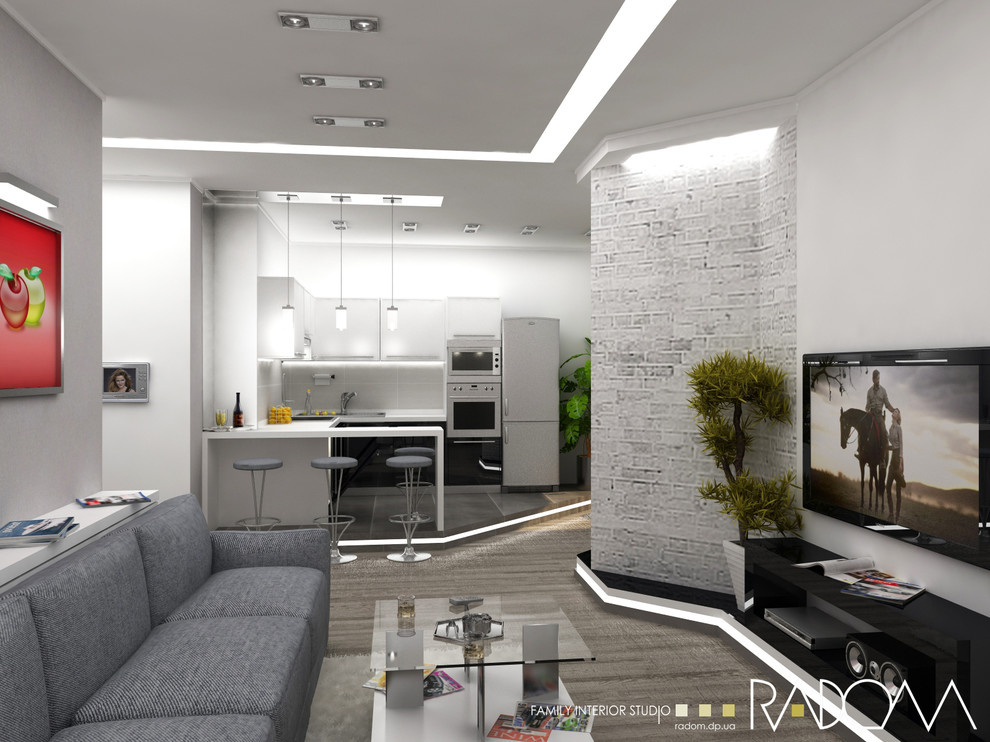Loft gray living room