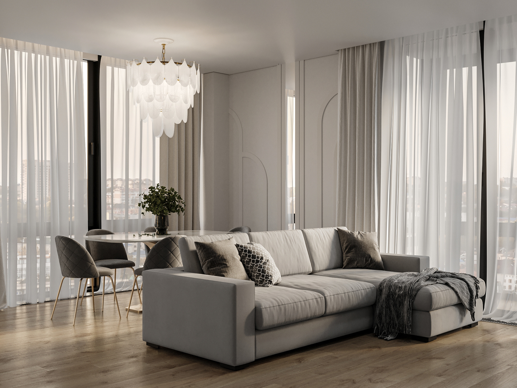 Минималистичный дизайн квартиры 94 м² для пары