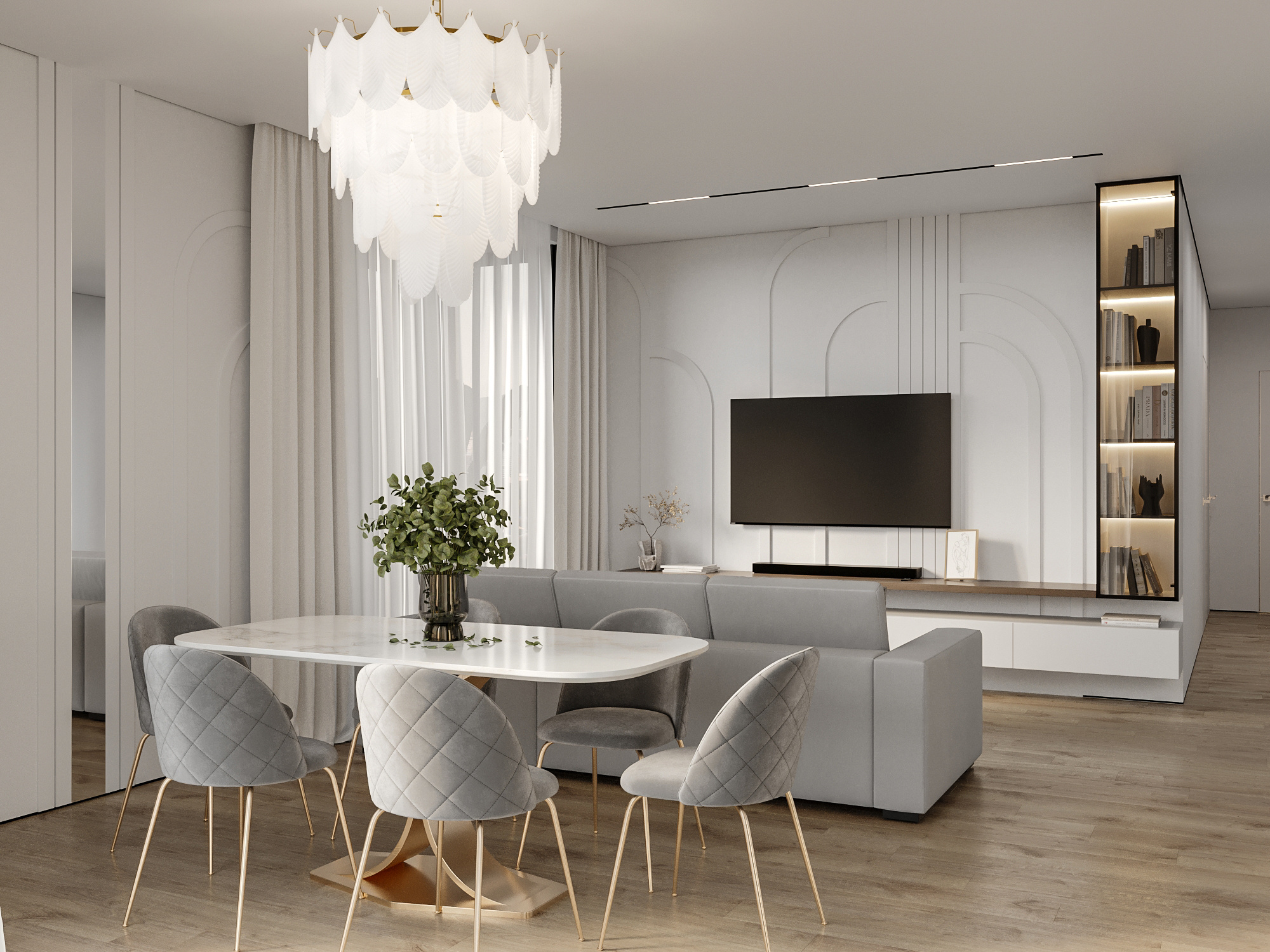Минималистичный дизайн квартиры 94 м² для пары