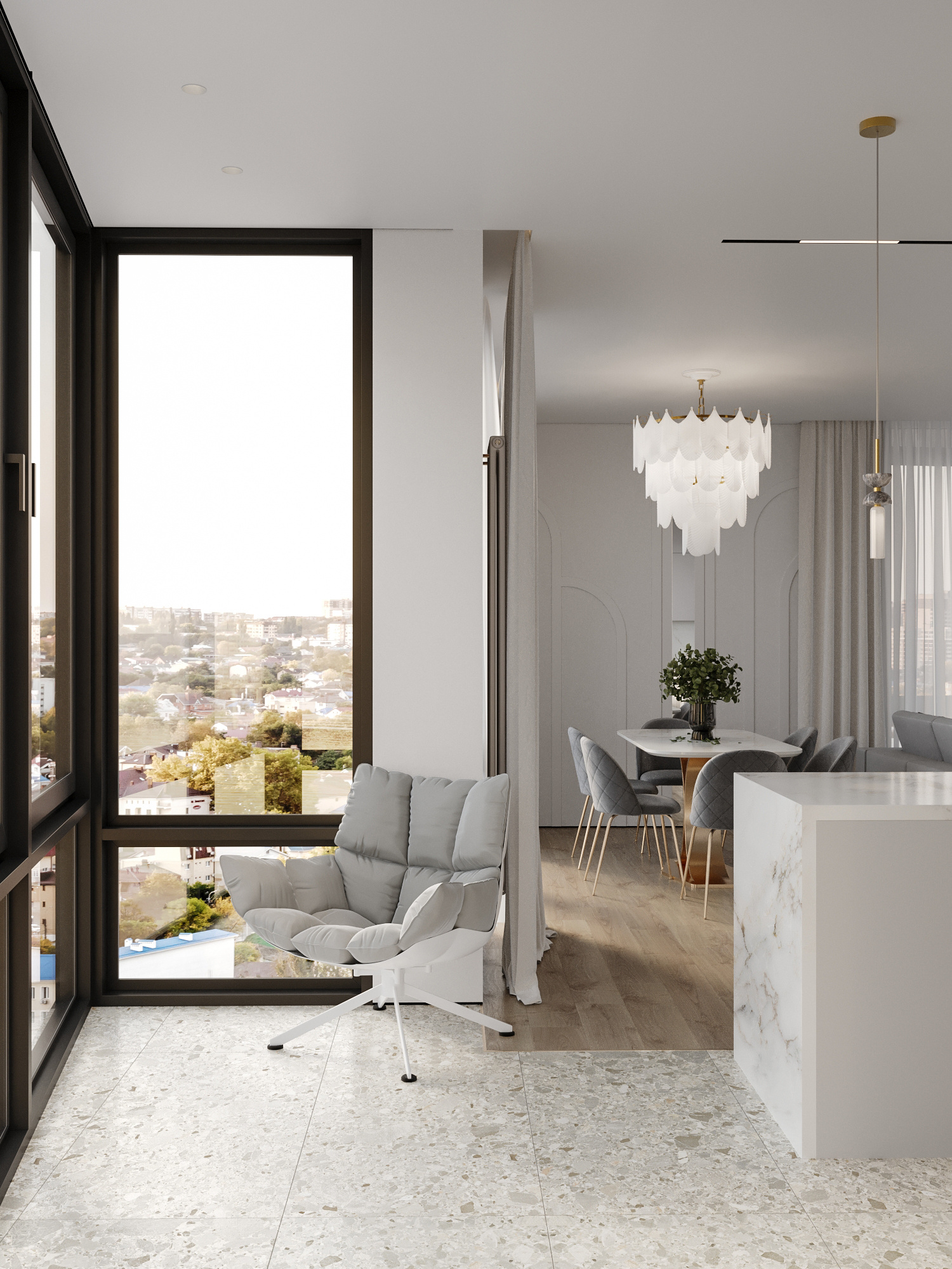 Минималистичный дизайн квартиры 94 м² для пары