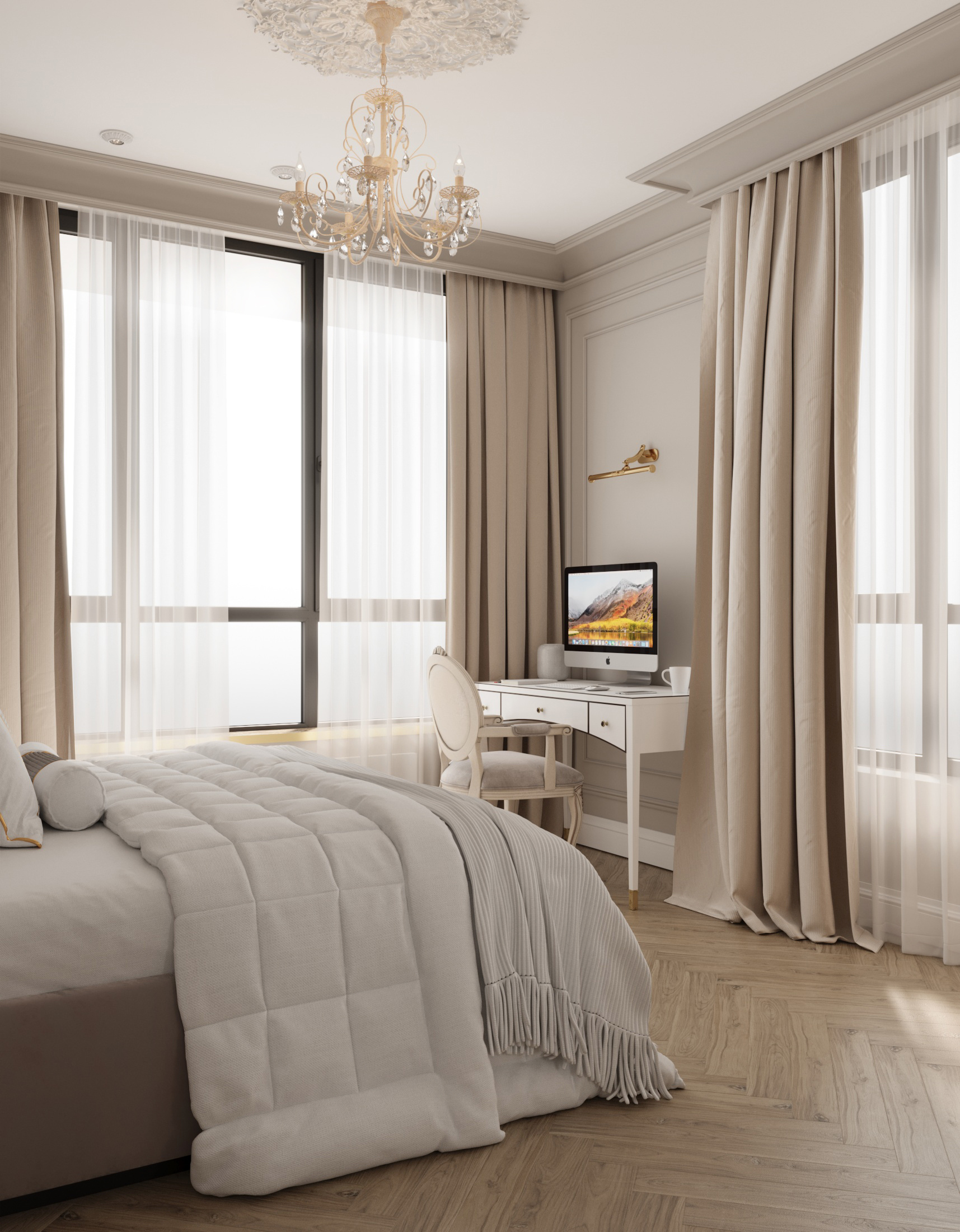 Современный ремонт 107 м² для семьи с детьми в московской новостройке