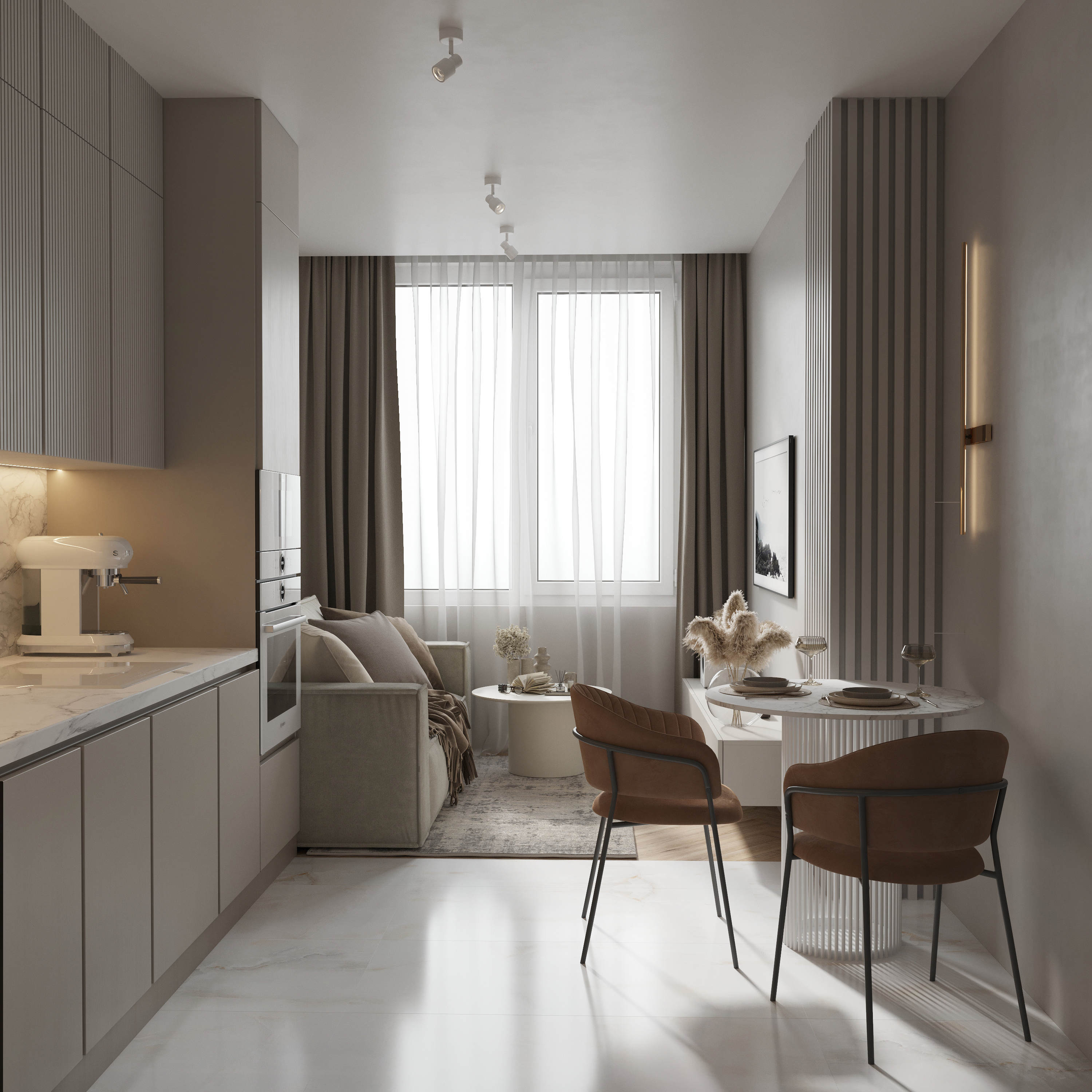 Современный ремонт в квартире 54 м² для пары