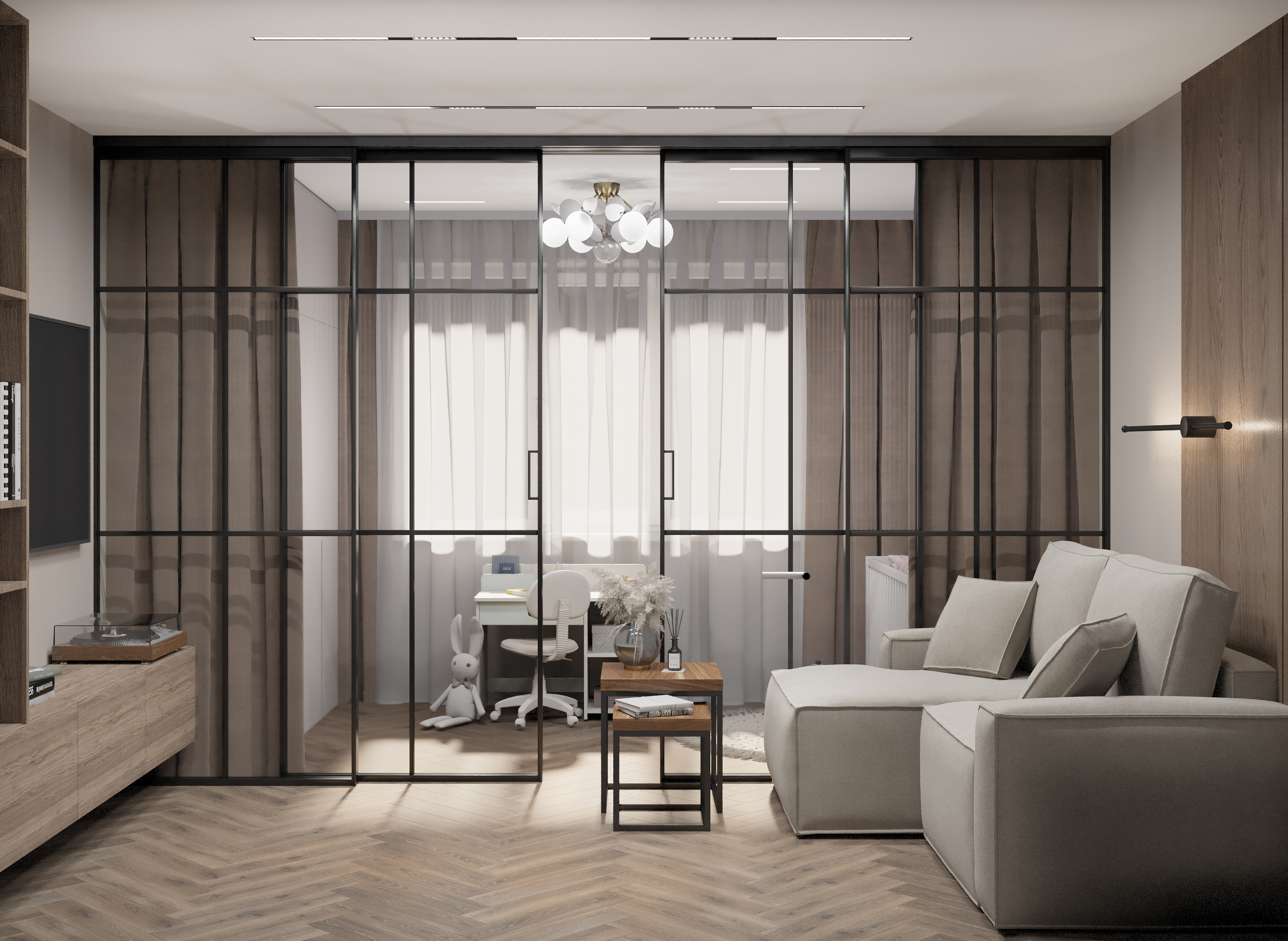 Дизайн-проект квартиры 57 м² в современном стиле