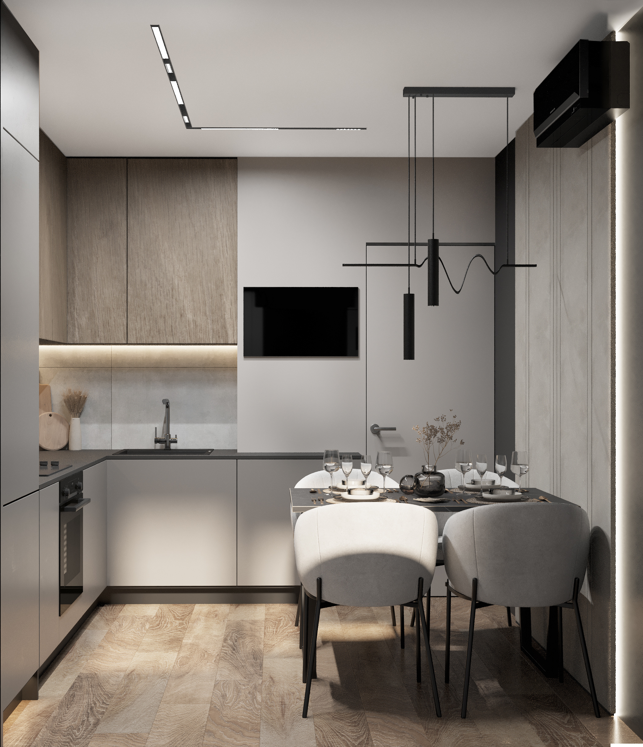 Дизайн-проект квартиры 57 м² в современном стиле