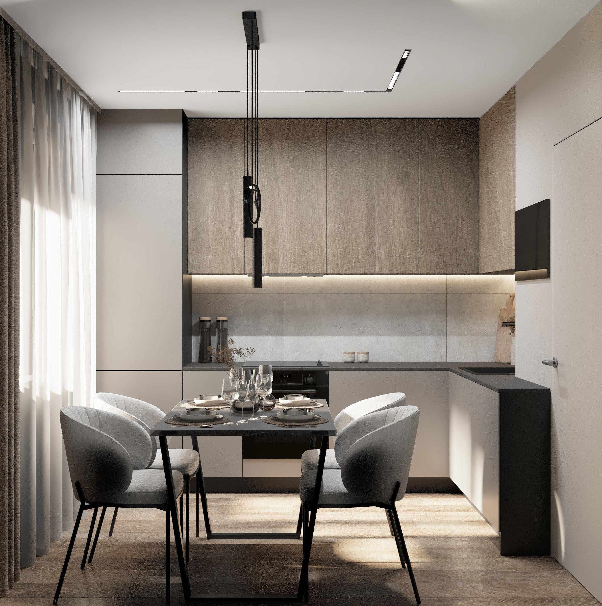 Дизайн-проект квартиры 57 м² в современном стиле