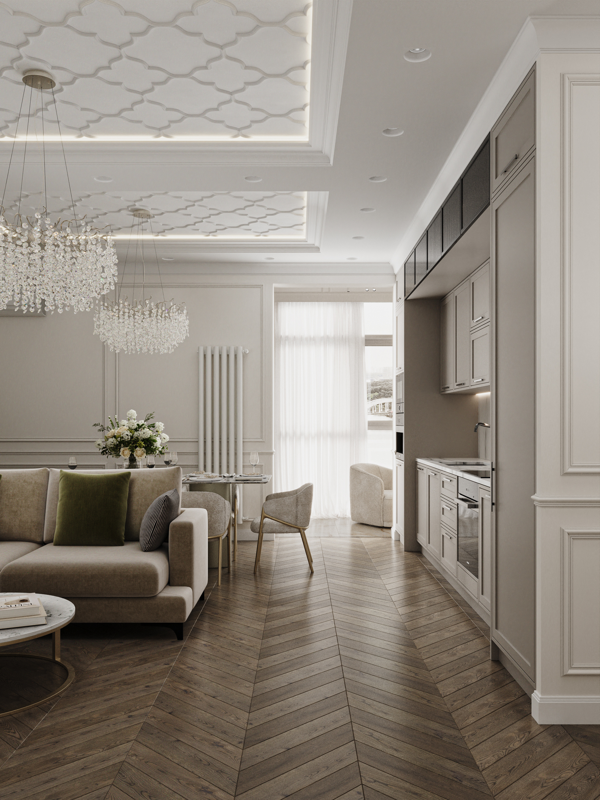 Просторная квартира 128 м² с современным дизайном