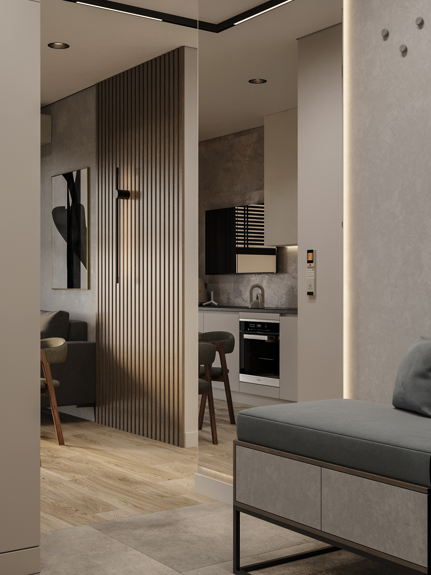 Современный ремонт маленькой квартиры 60 м² для семьи в Москве