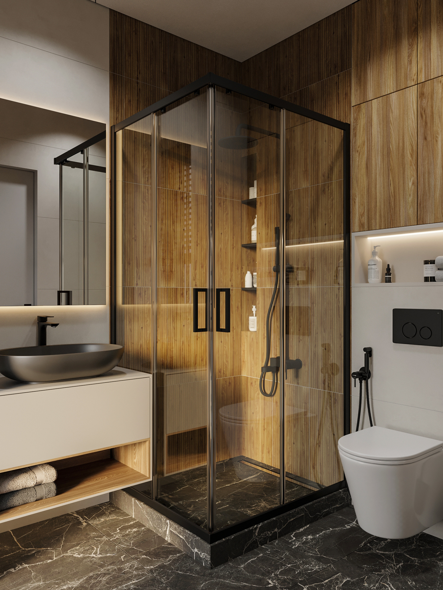 Современный ремонт маленькой квартиры 60 м² для семьи в Москве